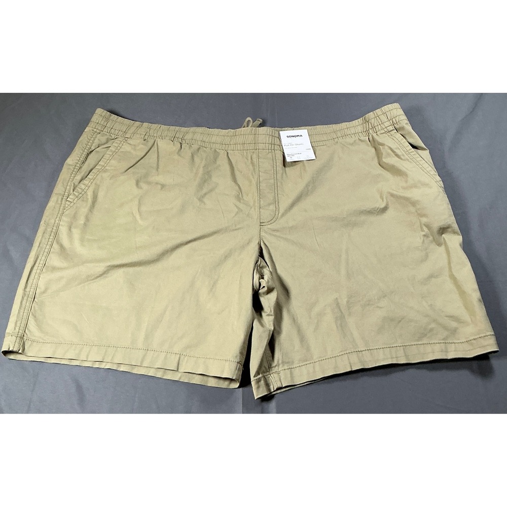 Sonoma Goods For Life Mens 4XB Khaki Tan Essential Pull-On Shorts NWT